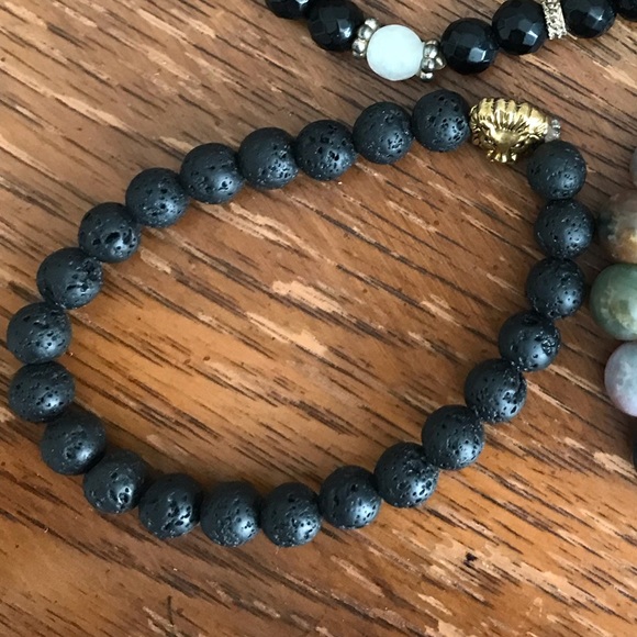 Tigers Eye & Lava Rock Stone Essential Oil Diffusing Bracelets | Meditation - Picture 8 of 10